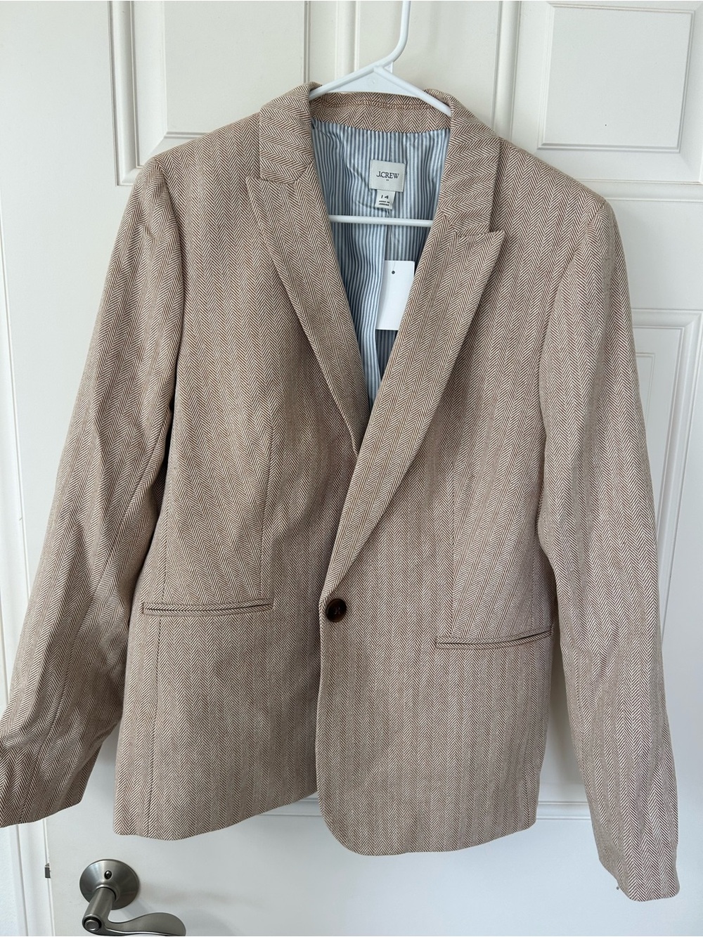 J. Crew Beige Herringbone Women's Blazer